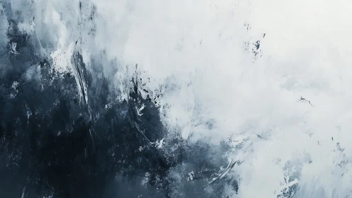 Monochrome abstract composition shows dense tonal gradient