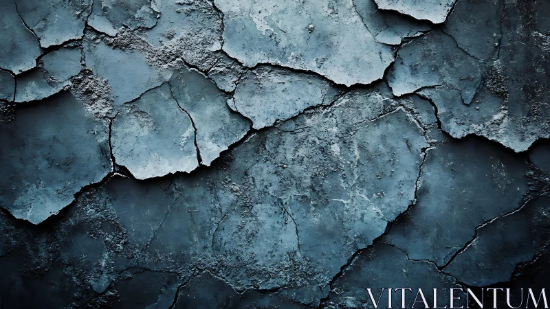 Weathered blue cracked paint texture in grunge abstract style.