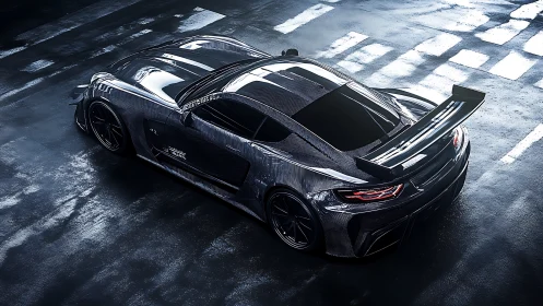 Carbon storm racer coils on rain-slick midnight asphalt.