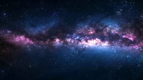 Starlit galactic river glowing softly across deep night.