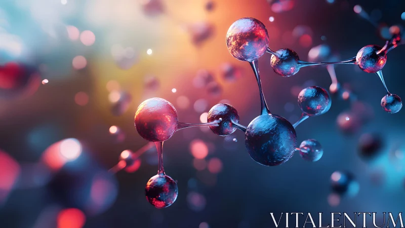 Vibrant Molecular Structure in Abstract Scientific Art Style.