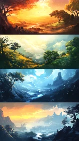 Four wandering skies repaint one timeless valley in color