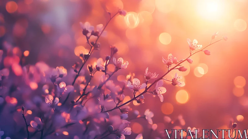 Soft-Focus Spring Blossoms in Golden Backlight.