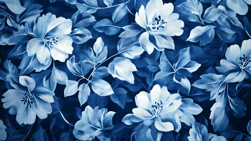 Delicate Blue and White Blooms in Garden Harmony