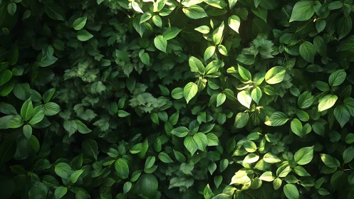 Luminous botanical canopy with layered foliage structure.