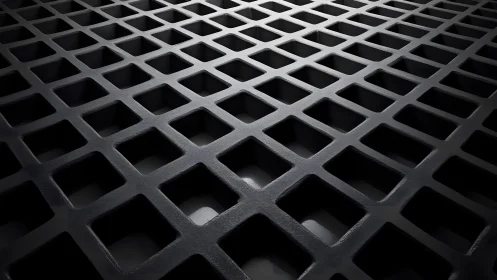 Geometric Metal Grid Pattern in Minimalist Industrial Style.