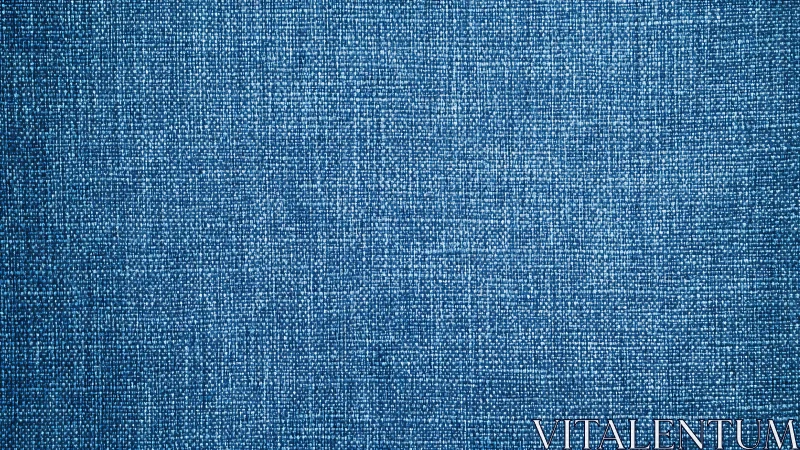 Textile macro of woven blue fabric with grid grain structure.