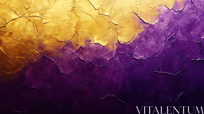 Gold and purple textured paint surface shows rough gradient