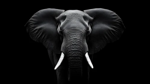 Midnight monarch of tusks emerges from the velvet dark