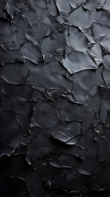 Cracked black surface texture reveals layered matte sheen