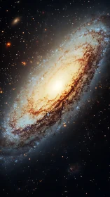Edge-on spiral galaxy with bright core and dusty star-forming ring