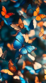 Bright butterflies drift gently through soft forest light