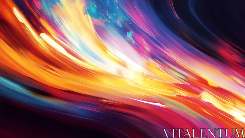 Radiant river of color swirling through a dreamy night sky.