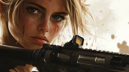 Storm-eyed sniper girl locking horizons in quiet fury.