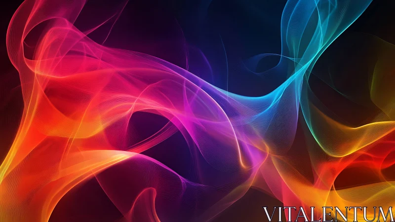 Chromatic light waves swirling across deep cosmic space.