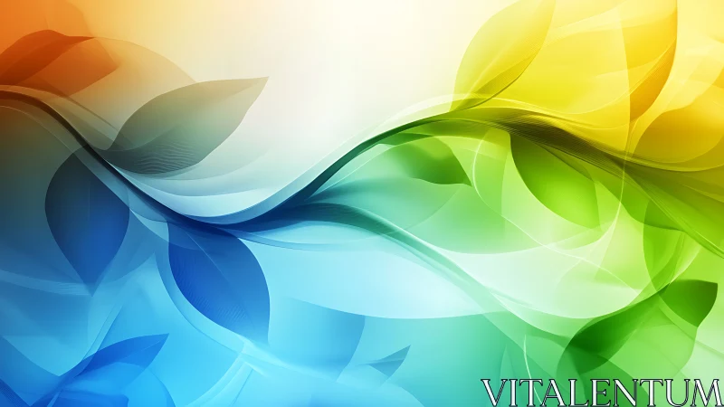 Gradient leafwave composition with luminous color transitions.