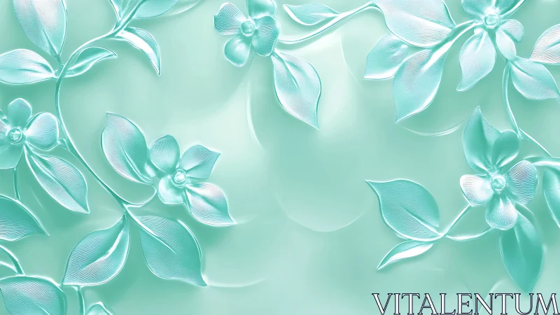 Frosted mint blossoms drifting across a glassy hush.