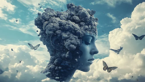 Cloudborne daydreamer sculpted from sky and stone.