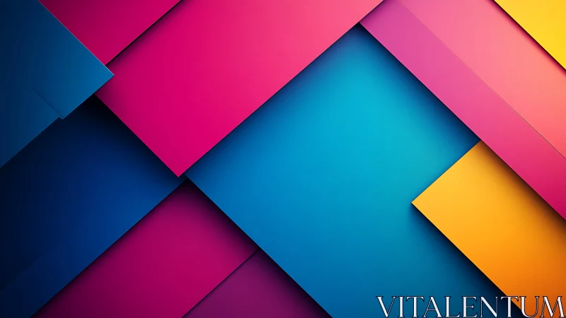 Layered neon panels in geometric abstract composition.