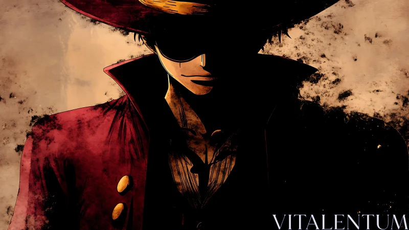 Shadowed wanderer carves a grin from ember-tinted dusk