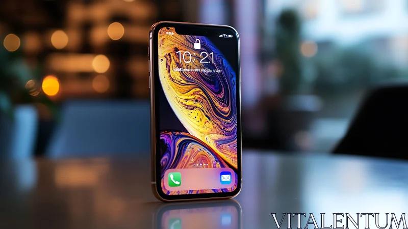 iPhone XS Max Liquid Marble Display with Ambient Urban Bokeh.