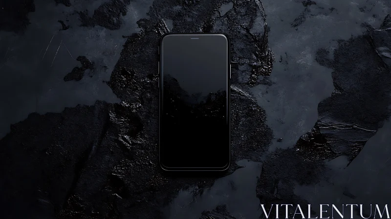 Midnight smartphone rests like a quiet monolith in shadow