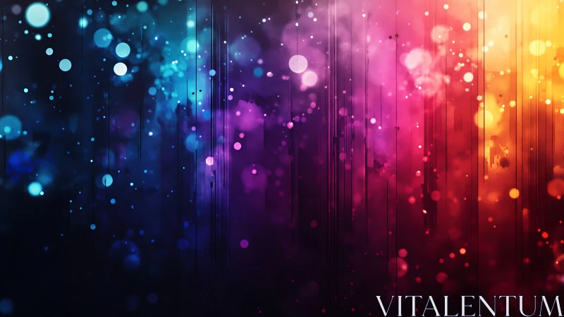 Color spectrum bokeh lights blur across vertical gradient