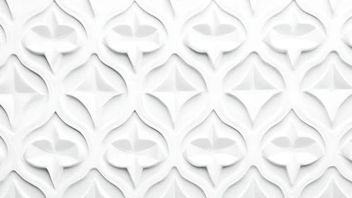 Whispering white petal tiles with sculpted geometric echoes.
