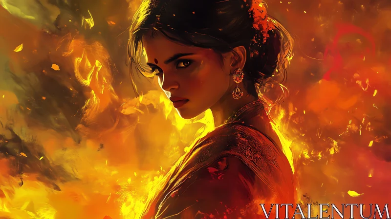 Dancing Through Flames: A Portrait of Inner Fire.