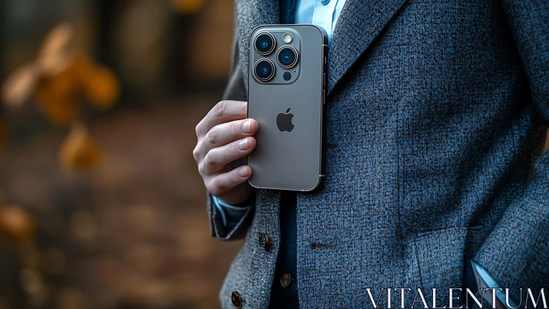 iPhone Pro's Canvas: Tech Elegance Captured in Denim.