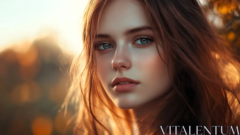 Soft autumn portrait glowing with gentle golden light.