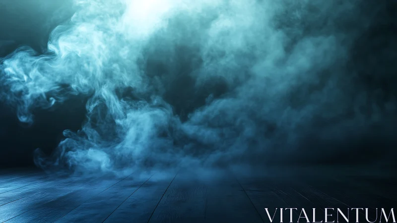 Moody volumetric fog drifting across dark studio floor.