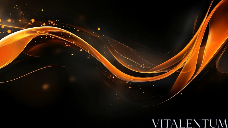 Molten ribbons of light surf midnight space with quiet fire