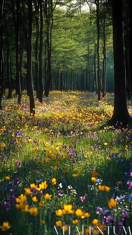 Forest Floor Symphony in Yellow and Violet.