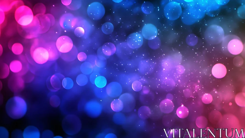 Defocused bokeh light field in magenta blue gradient spectrum.