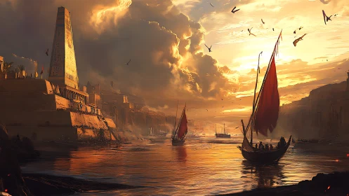 Sunsoaked River Kingdom and the Scarlet-Sailed Caravans.