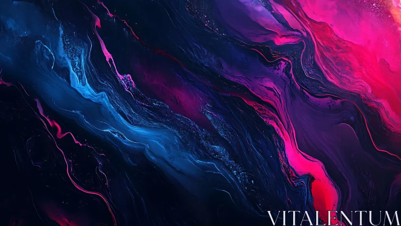 Velvet nebula rivers of pink and blue drifting through night.