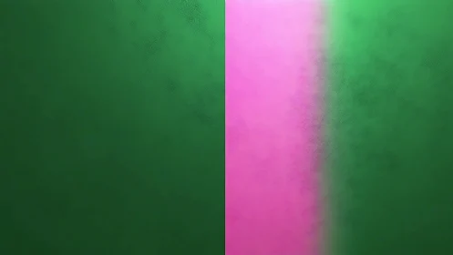 Bold green and pink vertical color field abstraction.