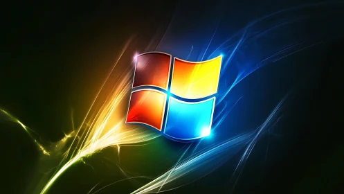 Luminous quad-pane emblem amid radiating spectral energy fields.