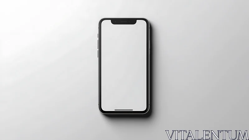 Smartphone with Blank Display on Light Gray Background.