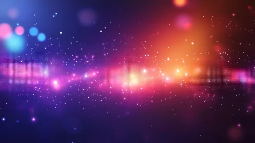 Colorful cosmic lights dance across a dreamy night sky.