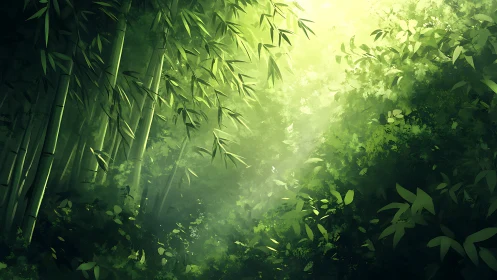 Directional backlighting defines dense digital bamboo canopy