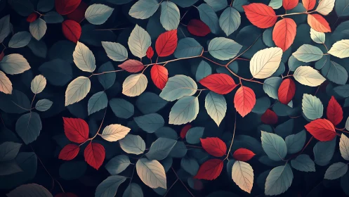 Autumn foliage pattern unfolds in layered digital leaf tapestry