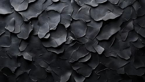Layered charcoal texture forms dense sculptural surface