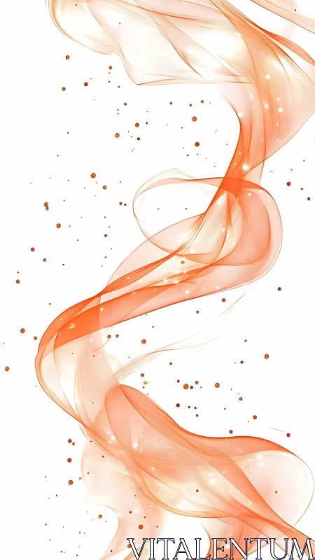 Parametric orange particle ribbon in fluid vector motion.