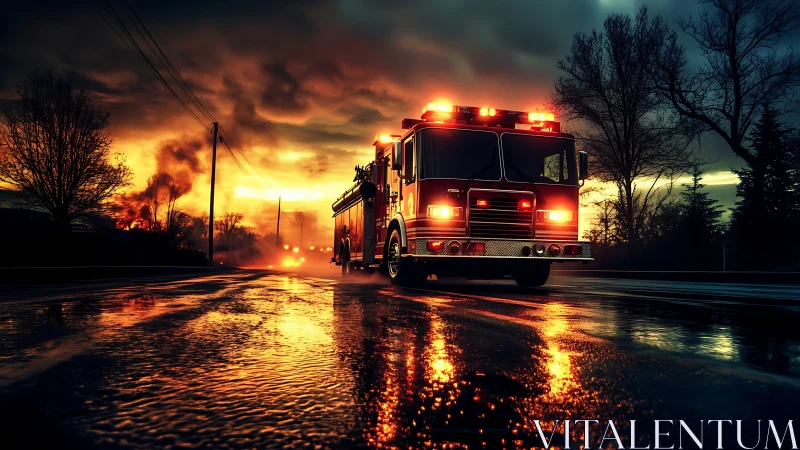 Emergency Response: A Fire Truck's Urgent Mission.