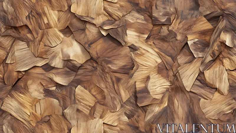 Overlapping dried wood shavings form an irregular surface