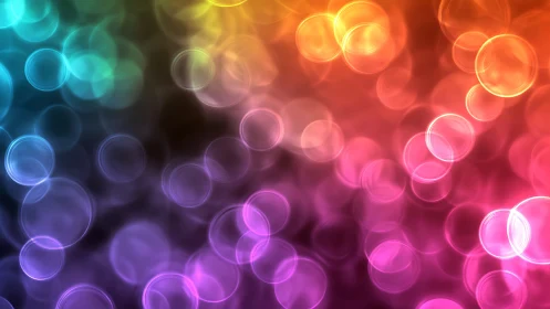 Vibrant multicolor bokeh circles create luminous gradient field