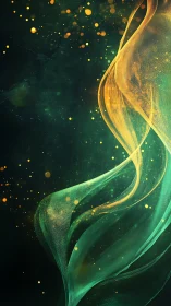 Aurora Silk Dancing Through Deep Emerald Starlight Veils.