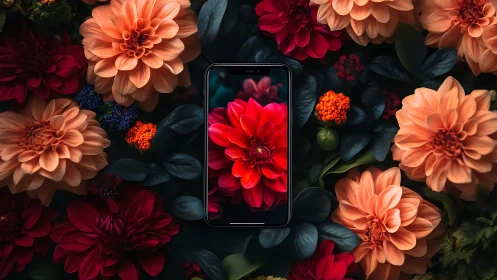 Smartphone Blooming: Garden's Digital Heart.
